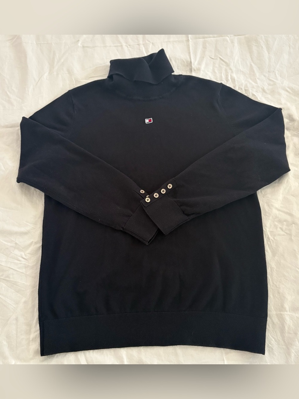 Tommy Hilfiger Black Turtleneck Sweater – Women’s Large by measurements